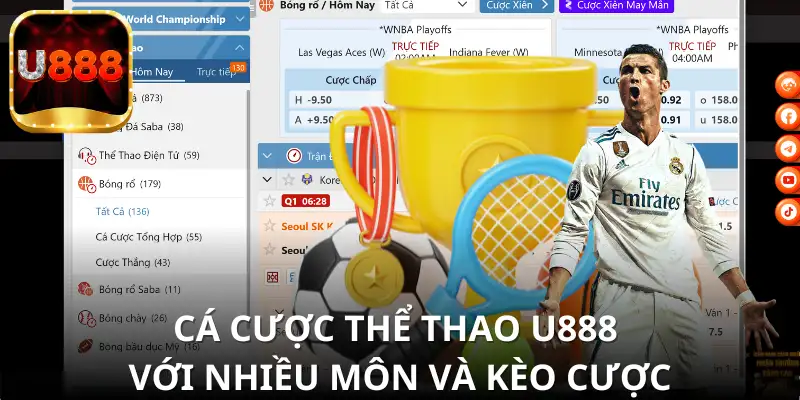 U888 cung cấp đa dạng môn thể thao và kèo cược phổ biến cho người chơi