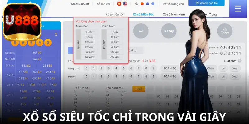 Xổ số siêu tốc tại U888 - Nhận kết quả nhanh chóng, không phải chờ đợi lâu